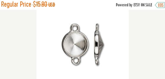70% OFF 5 Pc Rivoli Bezel Setting Faceted Rivoli Link 18mm Bright Rhodium TierraCast Link - P3155RB - BeadPrism
