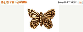 5 Pc Butterfly Bead 11x16mm, 1.25mm hole Antique Gold Plated Tierracast Monarch 94-5520-26 - P5520GA - BeadPrism