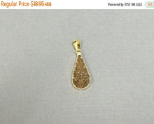 Load image into Gallery viewer, Druzy Teardrop Pendant, Natural Uruguay Amethyst 30mm, 24K gold plated edged all around - DP19-18 - BeadPrism