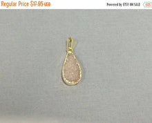 Load image into Gallery viewer, Druzy Teardrop Pendant, Natural Uruguay Amethyst 28mm, 24K gold plated edged all around - DP19-19 - BeadPrism