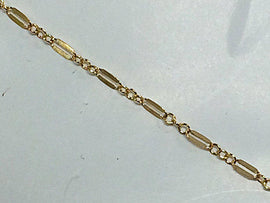 5 Feet Lariat Chain By Foot, 14K Gold Filled Double Bar Designer Chain 2mm, Dapped Chain - GC384-5 - BeadPrism