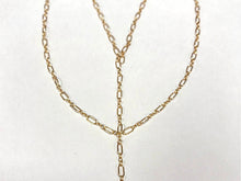 Load image into Gallery viewer, 5 Feet Lariat Chain By Foot, 14K Gold Filled Double Bar Designer Chain 2mm, Dapped Chain - GC384-5 - BeadPrism