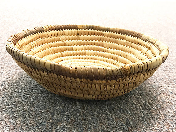 Vintage African Basket, Coiled Woven Nigeria Haus Tight Weave Vintage Baskets 10 Inch 3' high - CO - BeadPrism