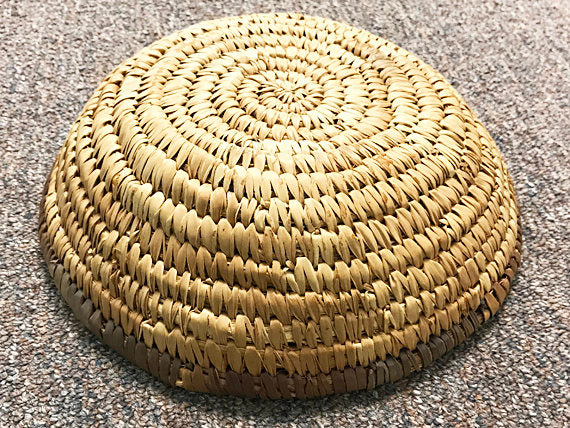Vintage African Basket, Coiled Woven Nigeria Haus Tight Weave Vintage Baskets 10 Inch 3' high - CO - BeadPrism