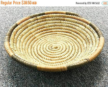 Load image into Gallery viewer, Vintage African Basket, Coiled Woven Nigeria Haus Tight Weave Vintage Baskets 11 Inch 2.5' high - CO - BeadPrism