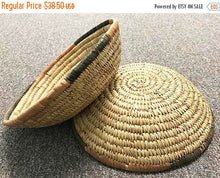 Load image into Gallery viewer, Vintage African Basket, Coiled Woven Nigeria Haus Tight Weave Vintage Basket 11-12" diameter - CO - BeadPrism