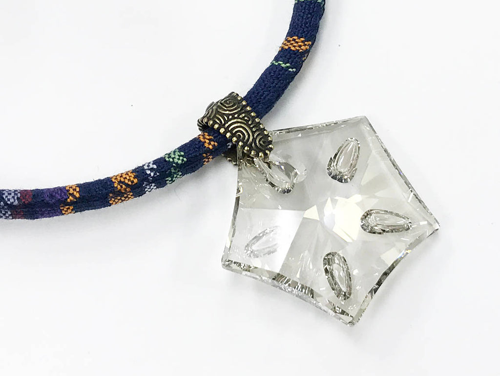 Lotus flower Pendant Swarvoski Crystals 40mm Silver Shade, Yoga, buddha, Lotus Pendant - 6908-40SS - BeadPrism