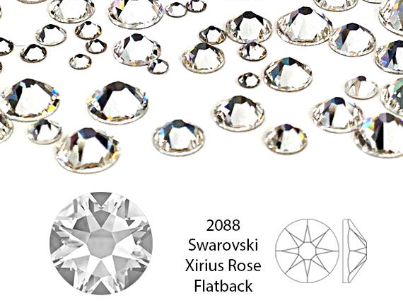 Swarovski Rhinestone crystal, Crystal Clear 2088 SS20 4.6-4.8mm, Xirius rose, 12 Pcs, foil Back - CO - BeadPrism