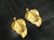 Load image into Gallery viewer, 24K Gold Vermeil Over Sterling Silver Leaf Pendant 1", 24 x 15mm, 2mm hole Satin Matte - VF1075 - BeadPrism