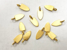Load image into Gallery viewer, 4 Pcs 24K Gold Vermeil Over Sterling Silver Leaf Pendant 18 x 10mm, 2mm hole Satin Matte - VF1078 - BeadPrism