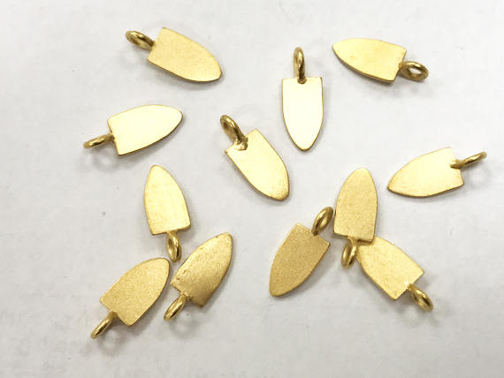 4 Pcs 24K Gold Vermeil Over Sterling Silver Leaf Pendant 18 x 10mm, 2mm hole Satin Matte - VF1078 - BeadPrism