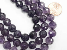 Load image into Gallery viewer, 10mm Natural Amethyst Round Beads, Faceted purple gemstones beads, full strand 41 beads - SAY103 - BeadPrism