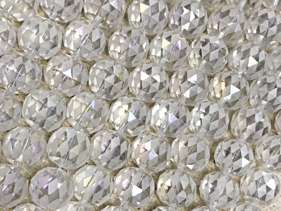 15mm Large Crystal Beads, Ecthed checkered pattern, 14 Beads/std, AA quality, highy faceted - DC101 - BeadPrism