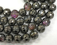 Load image into Gallery viewer, 15mm Crystal Bead GunMetal Ecthed checkered pattern, 19 Beads/std, AA quality highy faceted - DC102 - BeadPrism
