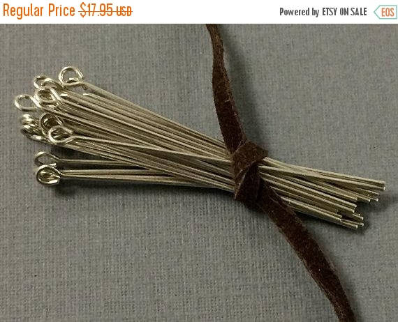 25 Pcs Sterling Silver Eyepins, 1" 20 gauge, 925 Silver Eye pins, Sterling Silver Findings - SF079 - BeadPrism