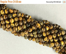 Load image into Gallery viewer, 6mm Round Tiger Eye Gemstone Beads strand, 64 Beads, natural stones - STIG002 - BeadPrism