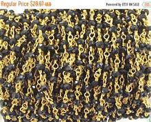 Load image into Gallery viewer, 40% OFF 3 Feet  Black Spinel 3mm Faceted Gold Plated Wire Wrapped Chain -CHGS17-BS - BeadPrism