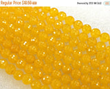 25% OFF 10mm Yellow Jade,  Faceted Jade Round Gemstone Beads Full Strand  - 38 Beads - SJA128
