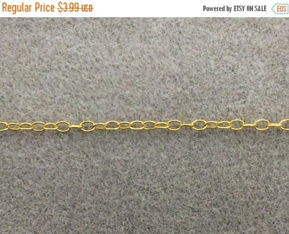 40% OFF High Polish Natural Brass anti Tarnish Cable  ITALIAN  Chain By Foot  - CH125 - BeadPrism