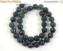 Load image into Gallery viewer, 25% OFF 10mm Jade Faceted Round Urban Grey Gemstone Beads 14.5" Strand 38 Beads - SJA194A - BeadPrism
