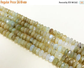 25% OFF 7mm Peruvian Opal Faceted Rondells Gemstone Beads  - Brown Beads - 10 Beads - S281P1 - BeadPrism