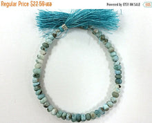 Load image into Gallery viewer, 25%OFF 6-7mm Natural Larimar Faceted Rondelles Gemstone 45-48 Beads 8" Strand Jaipur Cut -SLAR101 - BeadPrism