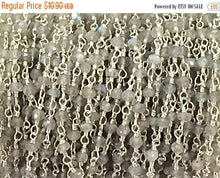 Load image into Gallery viewer, 1 Feet Labodorite 3mm Faceted Gemstone Silver Plated Wire Wrapped Chain By Foot Wholesale - CHGS2-LB - BeadPrism