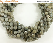 Load image into Gallery viewer, 6mm Labradorite Faceted Round Gemstone Full 16" 68 Beads Strand Peacock Color Good Quality - SLB105 - BeadPrism