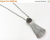 Labodorite 3mm Faceted Gunmetal Plated Wire Wrapped Chain 10 Feet Rosary chain - CHGS12-LBGM-10