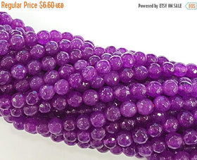 6mm Jade Faceted Round, Dark Bodacious Pink, 15 inch, 64 Beads, Pink Orchid gemstone Beads - SJA 200 - BeadPrism