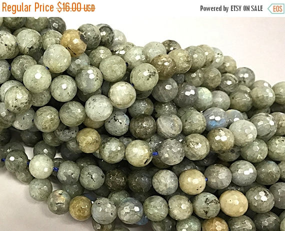 10mm Labradorite Faceted Round Gemstone 38 Beads Strand Full Strand 10mm Gemstone bead Stds - SLB111 - BeadPrism