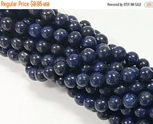Load image into Gallery viewer, 8mm Round Lapis Gemstone Beads Full 16" Strand, 50 Beads, Blue Gemstone Beads, AAA Quality - SLA103 - BeadPrism