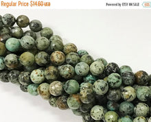 Load image into Gallery viewer, 10mm Natural African Turquoise Round Beads full strand 15" 38 Beads, gemstone Round Beads - STQ108 - BeadPrism