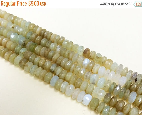 25% OFF 9mm Peruvian Opal Faceted Rondells Gemstone Beads  - Brown Beads - 10 Beads - S281P3 - BeadPrism