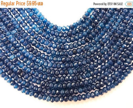 3mm Sapphire Blue Jade Faceted Rondelle Gemstones 15