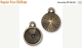 70%OFF 5Pc Rivoli Frame Charm 12mm Oxidized Brass Finish TierraCast Swarovski rivoli holder -P2311BO - BeadPrism