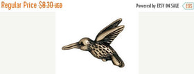 5 Pc Hummingbird Bead 18x14mm, 1.25mm hole Oxidized Brass Plated Tierracast - 94-5518-27 - P5518BO - BeadPrism