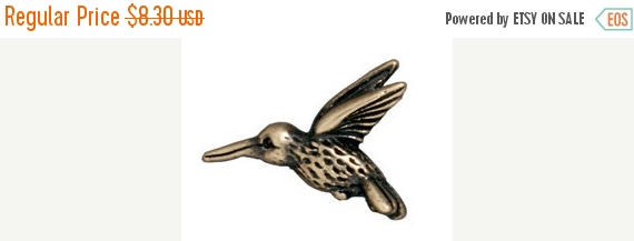5 Pc Hummingbird Bead 18x14mm, 1.25mm hole Oxidized Brass Plated Tierracast - 94-5518-27 - P5518BO - BeadPrism