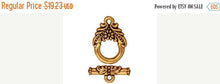 Load image into Gallery viewer, 5 Sets Toggle Clasps Gold 13mm Round 17mm Bar 22K Gold Plated Tierracast Gold Toggle Clasp - P6028Ga - BeadPrism