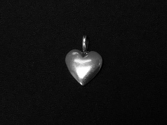 Heart Charm Sterling Silver 16mm, valentine charms, romantic charms Puffed Heart charms - SP111 - BeadPrism
