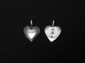 Heart Charm Sterling Silver 16mm, valentine charms, romantic charms Puffed Heart charms - SP111 - BeadPrism
