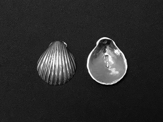 Shell Charm Sterling Silver 17mm, Nautical charms, beach charms, sea charms, Shell charms SP126 - BeadPrism