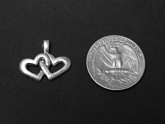 Heart Charm Sterling Silver 17.5mm, valentine charms, Heart Charms, Heart charms Love charms- SP130 - BeadPrism