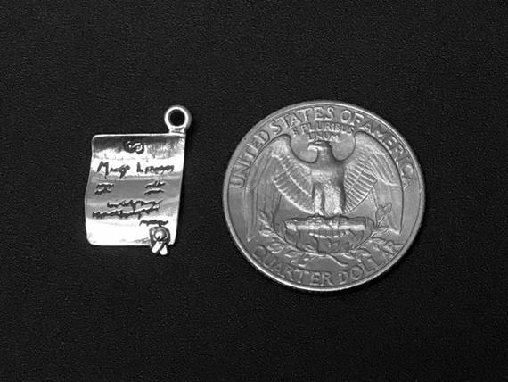 Marriage License Charm Sterling Silver 18mm, Wedding charms, Marriage certificate charms - SP135 - BeadPrism