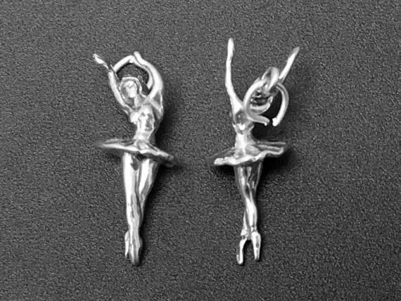 Ballerina Charm Sterling Silver 26.5mm, Dancer Charm, Ballerina charms, Ballet Dancer SP137 - BeadPrism