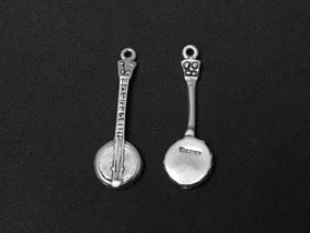 Banjo Charm Sterling Silver 31mm, music charms, music instrument charms, Banjo Charms - SP147 - BeadPrism
