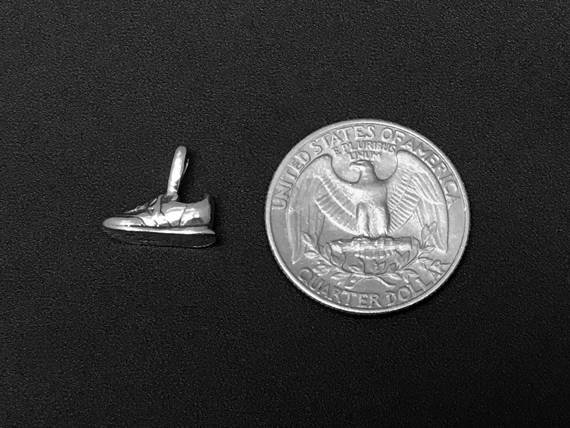 Tennis Shoe Charm Sterling Silver 12.5mm, Shoe Charms, Fashion Charms, Tennis Shoe charms - SP171 - BeadPrism