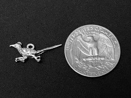 Road Runner Charm Sterling Silver 12mm, Animal charms, Road Runner charms - SP161 - BeadPrism