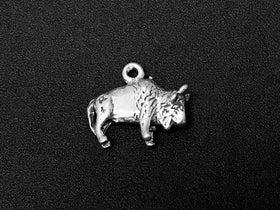 Buffalo Charm Sterling Silver 14mm, Buffalo charms, Animal charms, Buffalo charms - SP153 - BeadPrism