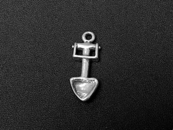 Hand Shovel Charm Sterling Silver 21mm, Garden Charms, Farm Charms, Hand Shovel charms - SP179 - BeadPrism